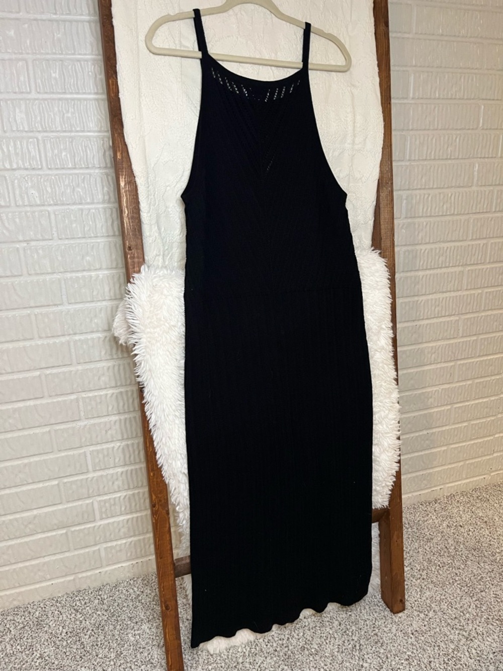 Old Navy Fitted Sleeveless Chevron-Knit Midi Sweater Women’s XL Dress - Picture 3 of 3